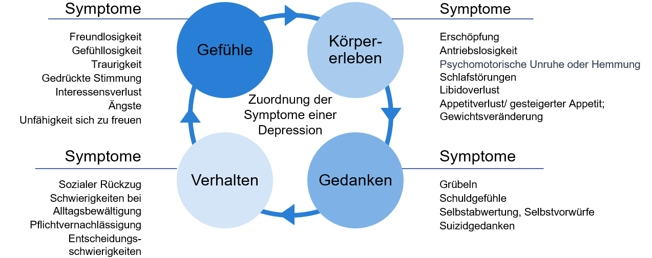 Abbildung: Modell Symptome einer depressiven Episiode